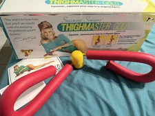 Suzanne Somers ThighMaster Gold with Box & Booklet Home Workout Exercise Tool