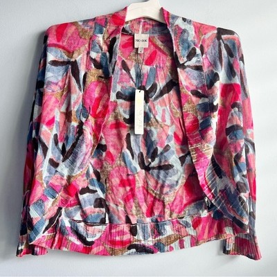 NIC+ZOE  Women s Lightweight 3/4 Sleeve Firework Foliage Bolero Cardigan XL