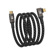 USB C Right Angle Cable 6.6FT Thunderbolt 5/4 240W 80Gbps 16K Video 90 Deg