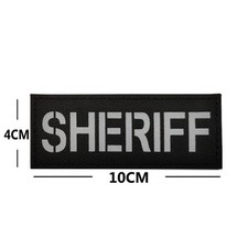 SHERIFF Letters Reflective Tactical Vest Patch Back Patch Hook Loop 1.5" 4"