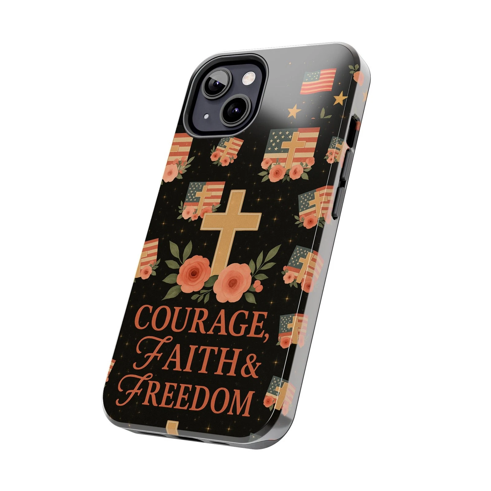 Floral Cross iPhone Case - Heavy Duty Protective Cover