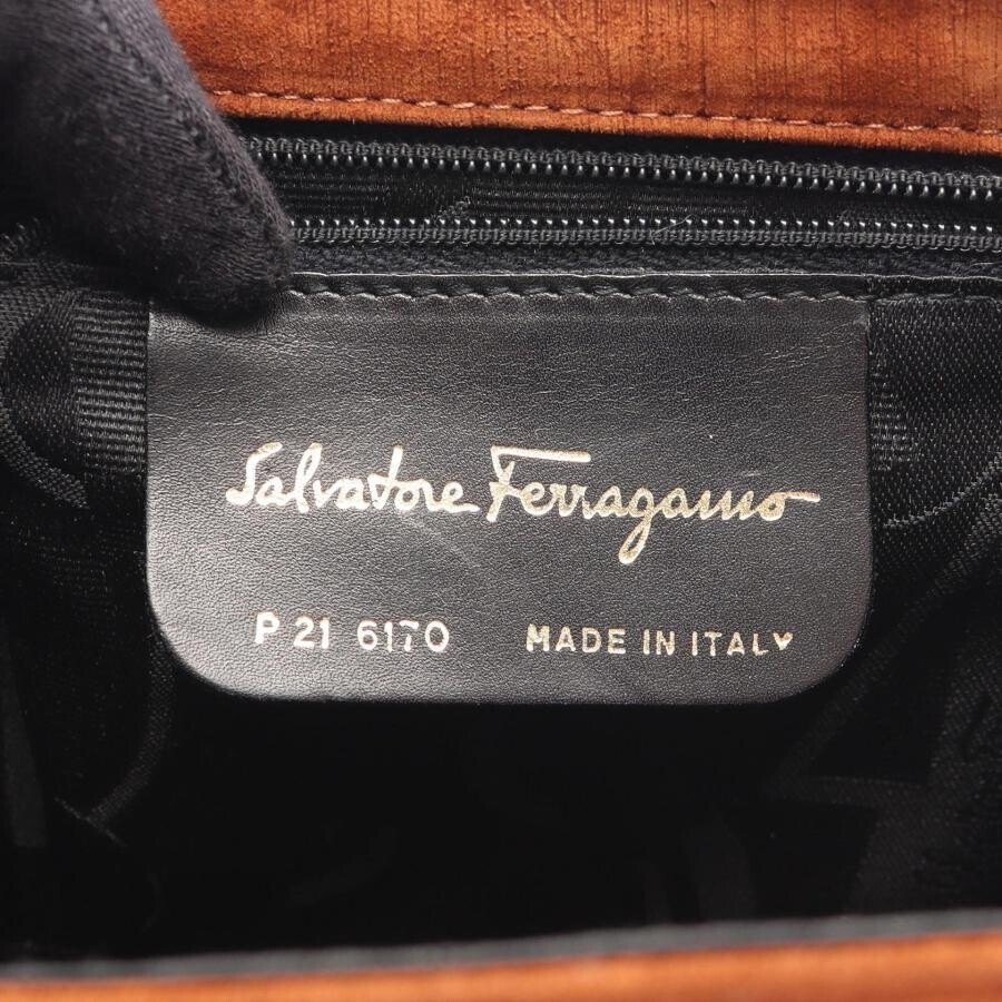 Salvatore Ferragamo Gancini Brown Suede Crossbody Shoulder Bag Auth image 4