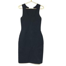 Proenza Schouler Quilted Knit Midi Dress Size Small Black Sleeveless Scoop Neck