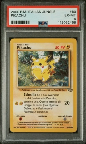 2000 POKEMON ITALIAN JUNGLE #60 PIKACHU PSA 6