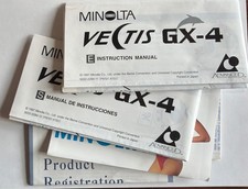 Minolta Vectis GX-4 Camera Instruction Manual Booklet , English and Spanish ver