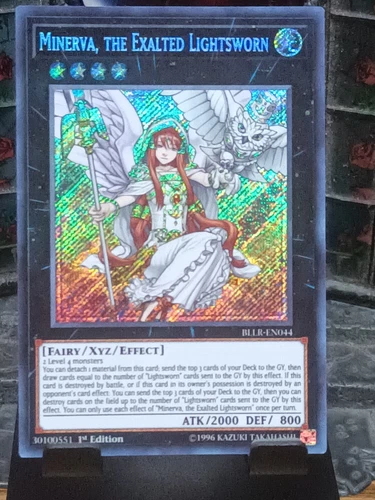 * MINERVA, THE EXALTED LIGHTSWORN * 1ST EDITION SECRET RARE BLLR-EN044 YUGIOH!