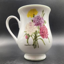 Vintage Dianthus Sp Footed Floral Fine China mug Waterside
