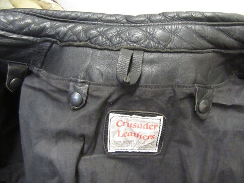 VINTAGE MIKE LEWIS LEATHERS CRUSADER HEAVY POLICE MOTORCYCLE JACKET SIZE L - Picture 19 of 21