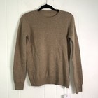 Liny Xin Womens Small 100% Superfine Merino Wool Mock Neck Sweater Brown NEW