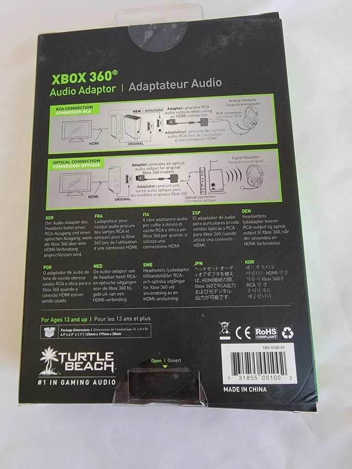 Cable adaptador de audio Turtle Beach para Xbox 360 en caja Foto 2 de 3