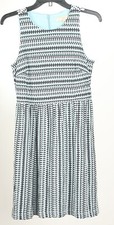 Loft Womens Dress Small Blue White Striped A Line Sleeveless Lined