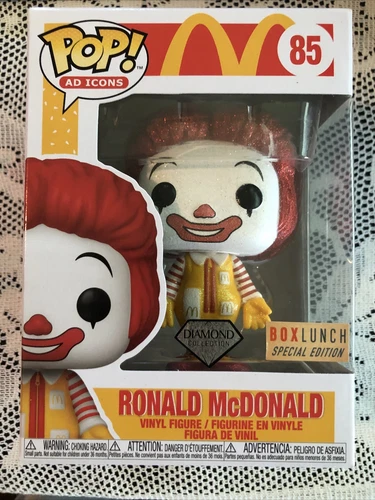 Funko Pop! Ronald McDonald #85 Diamond Box Lunch Exclusive AD Icons In Hand