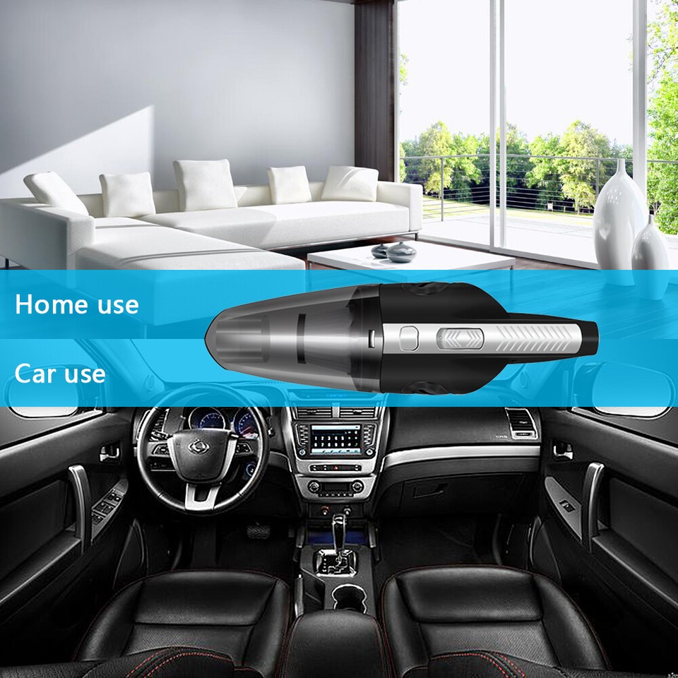 1pc Wireless Vacuum Cleaner Dual Use for Home and Car 120W High Power Powerful Vacuum Cleaner Black