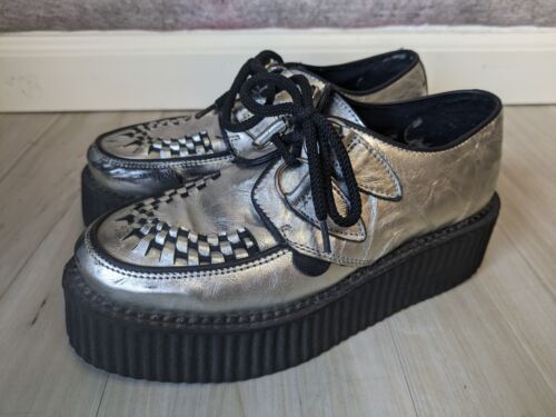 Underground London 4 Original Wulfrun Creeper Silver Leather Double Sole - Afbeelding 1 van 14