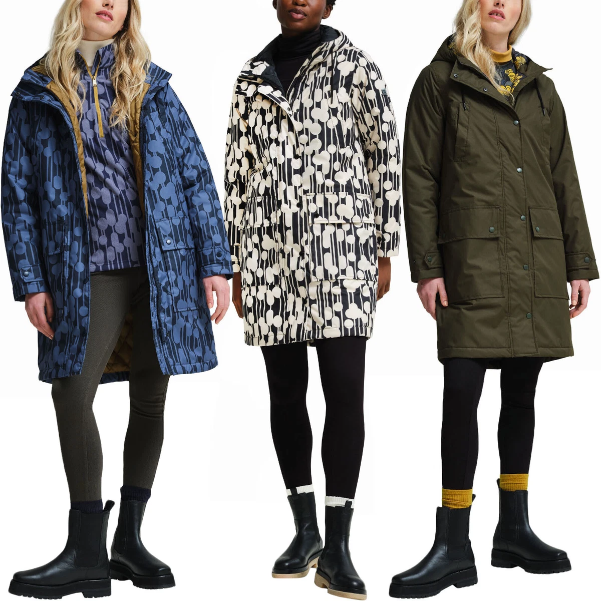 orla kiely waterproof longline parka