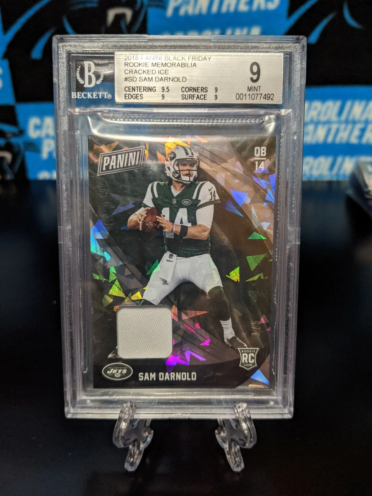Sam Darnold Panini Black Friday Happy Holidays Memorabilia #SD Cracked Ice