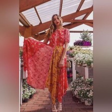 Zara Patchwork Boho Chic Asymmetrical Handkerchief Hem Dress Sz S Bloggers Fave