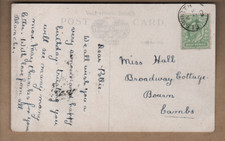 Elsworth, Cambridgeshire- Single circle postmark 1910 - Birds, Greetings