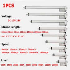 1x Electric 0.4"-10" DC 12V 24V Linear Actuator 100N-2000N Lift Heavy Duty Motor