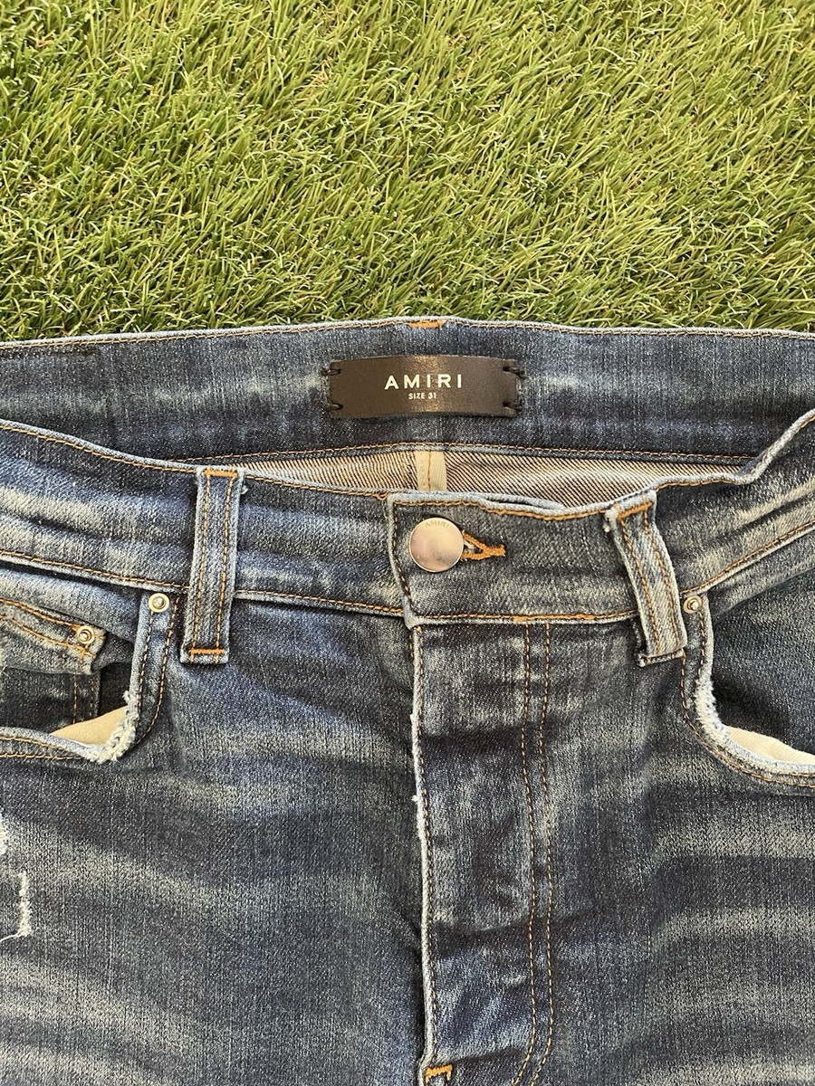 Jean Amiri MX1 Pour Homme - Taille 33x30 - Patch Cuir Vieilli - Neuf Avec étiquettes