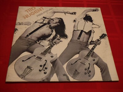 Ted Nugent Free-For-All 1976 LP Dog Eat Dog Meat Loaf Epic PE 34121 Hammerdown