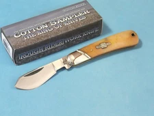 ROUGH RYDER RR1834 Small COTTON SAMPLER Tobacco smooth bone knife 3" closed NEW!