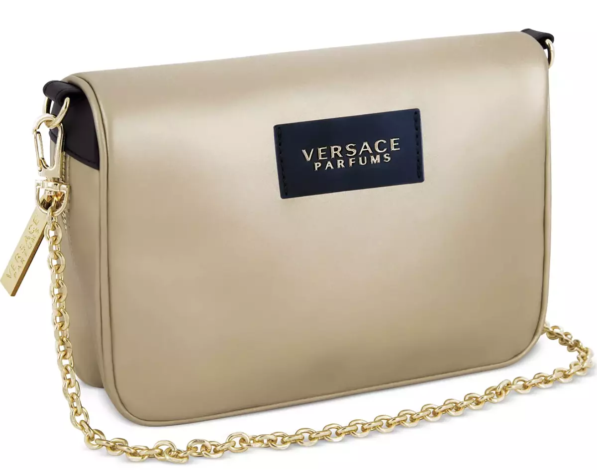 Versace Fragrance Gold Clutch Shoulder Crossbody Handbag Purse Pouch Bag New