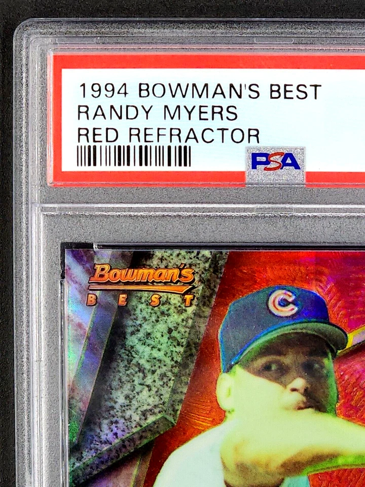 Bowman's Best Red Refractor #58 Randy Myers 1994 PSA 9 como nuevo POP 1 solo 1 superior Foto 4 de 4