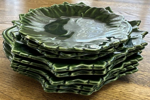 MCM Green STEUBENVILLE WOODFIELD  LEAF PLATES