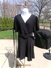 NWT NINE WEST BLACK DRESS W BELT XL