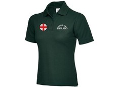 Come On England Embroidered Ladies Football Polo-Shirt St George