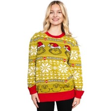 Grinch Naughty Santa Hat Xmas Balls Knitted Ugly Christmas Sweater