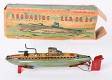 Japan Vintage WindupTin "Nautilus" Submarine Marusan w/BOX 1954