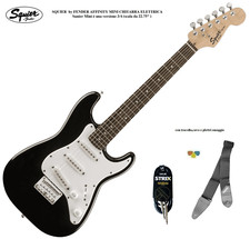 FENDER Squier Affinity Mini Strat NERA Chitarra Elettrica MISURA 3/4 TRAVEL + ac