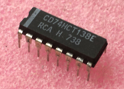 2x CD74HCT138E , CMOS, 3-to-8 Line Dec./Demultiplexer, Inverting,  PDIP-16 ,RCA
