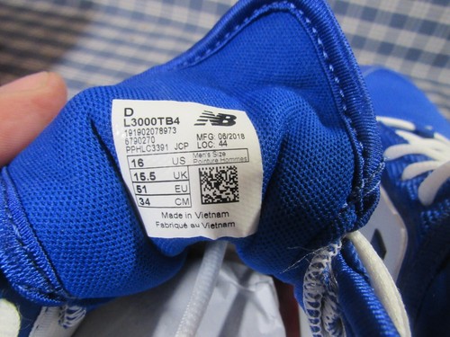 New Balance Men’s Baseball Cleats L3000TB4 Size 16 (Open Box) FAST FREE SHIPPING - Picture 7 of 12