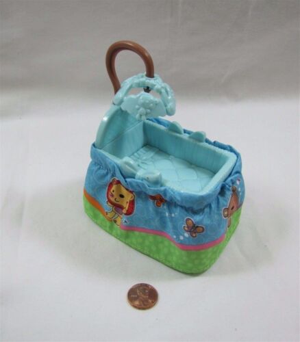 FISHER PRICE Loving Family Dollhouse BABY BOY BLUE BASSINET CRIB Mobile Rare! - Picture 1 of 3
