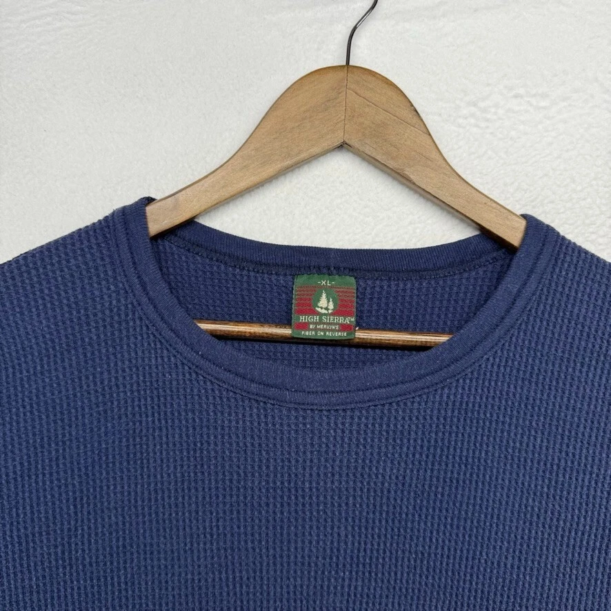Camisa High Sierra De Colección Para Hombre XL Azul Térmica Tejida Gofre Hecha en EE. UU. Grunge Años 90 Foto 2 de 4