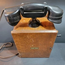 Antique Automatic Electric Co. Monophone Wood Box Telephone Unrestored Cat#JJ