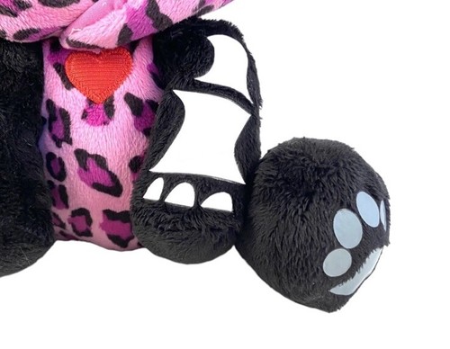 Skelanimals Pink Heart Kit The Cat Pink Leopard Print Plush 8” 2009 Rare - Picture 5 of 7