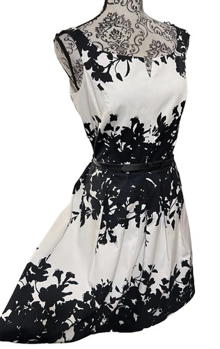 NEW White House Black Market Womens Dress Black Yellow Floral Size 8 Formal  Work | eBay