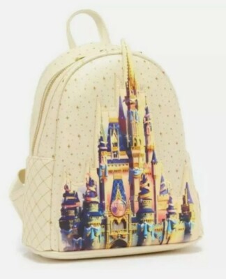 NEW Disney Parks Loungefly 50 Anniversary White Cinderella Castle New Disney World 50th Anniversary Celebration White Castle  main image 2