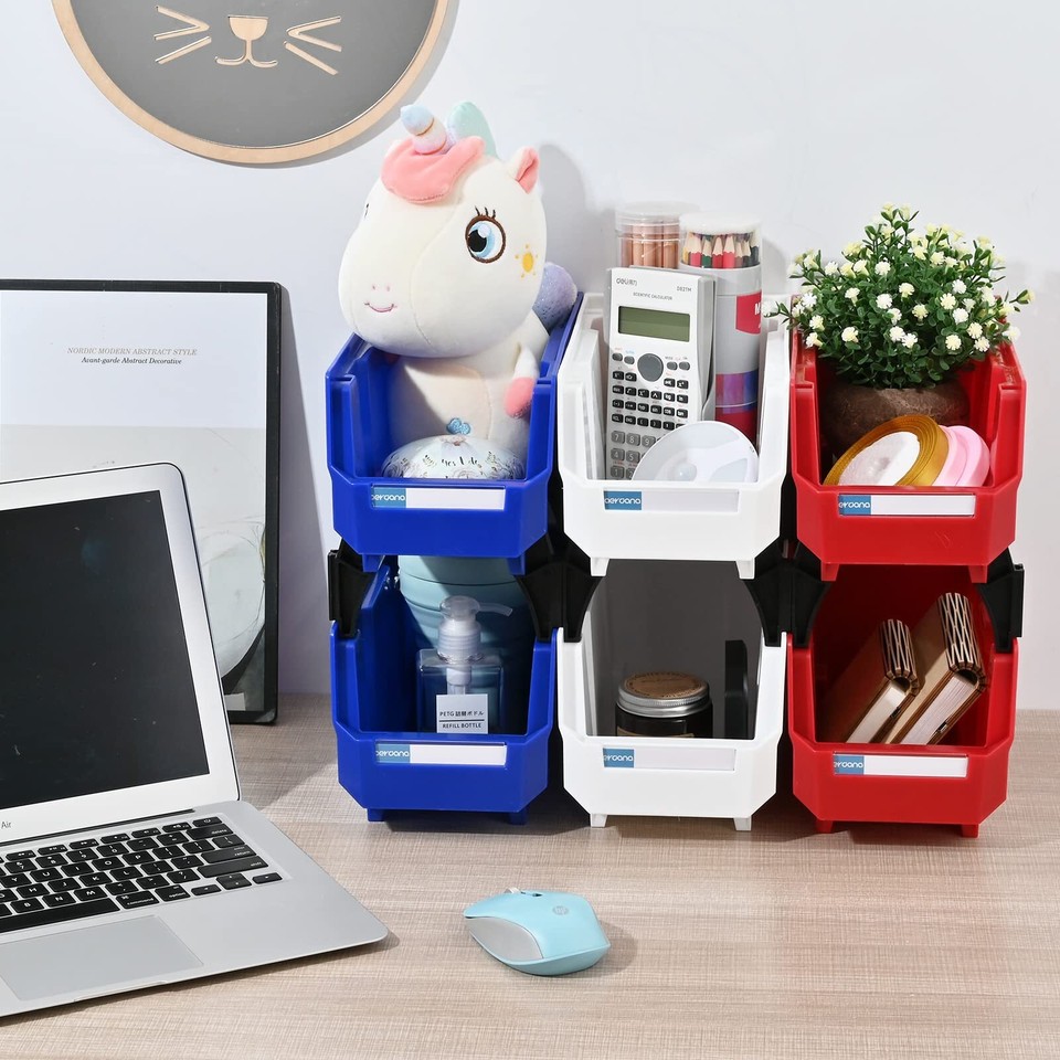 Wall Mounted Hanging Bins Plastic Stackable Storage Bins Parts Storage