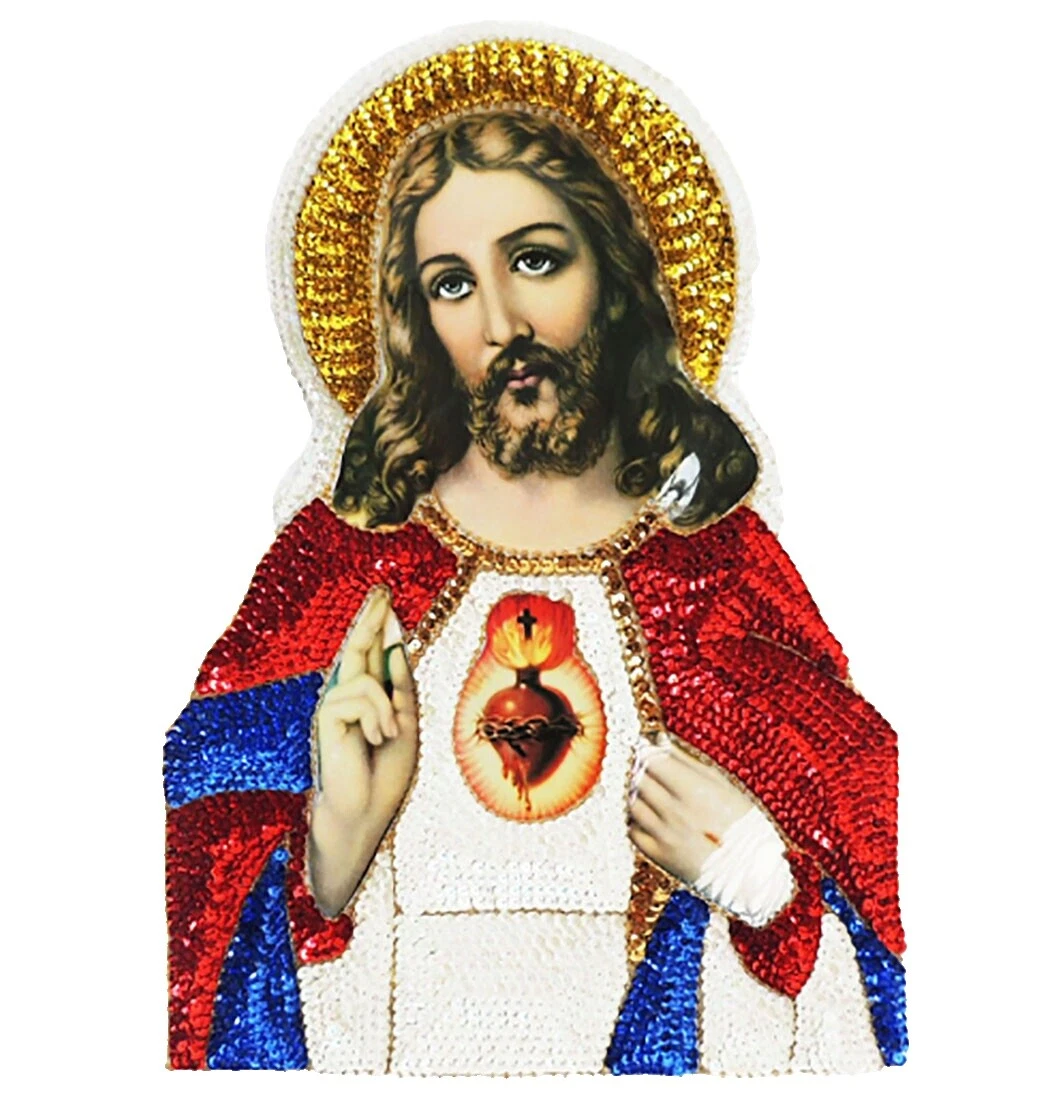 Lentejuelas apliques de Costura Coser religiosa