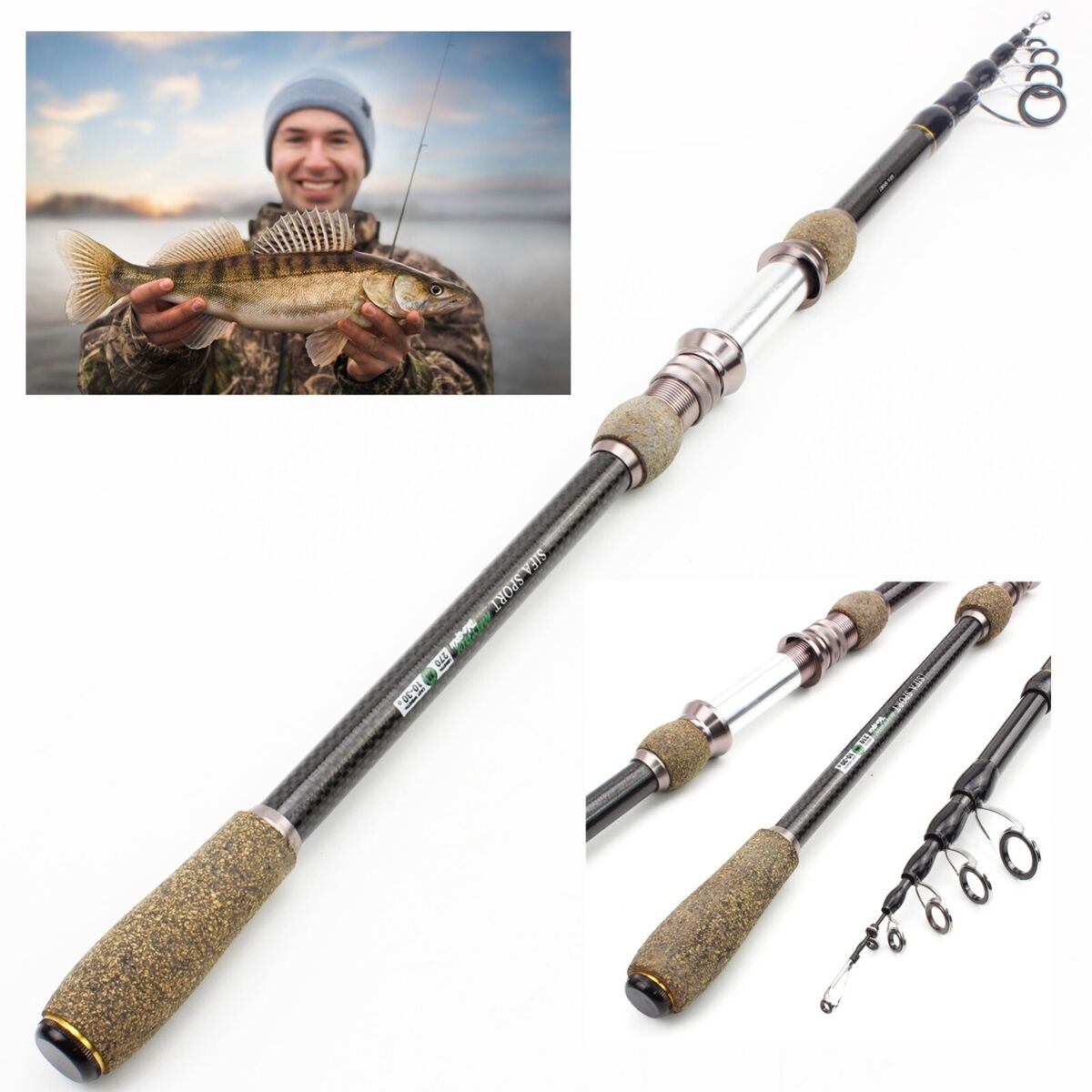 Fast Jigging Spinning Fishing Rod Pole Tackle Lure Bait Carbon Fiber Hard  Trout