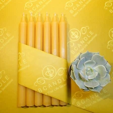 100% Beeswax Taper Candles Organic - 7.5 inches Tall, 3/4 inch Thick
