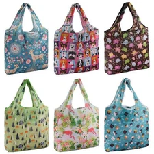 6 Pack Foldable Reusable Shopping Bags Grocery Bags Grocery Tote Bags to Fits...