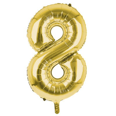 Riesen Folienballon Gold 8 Zahlen