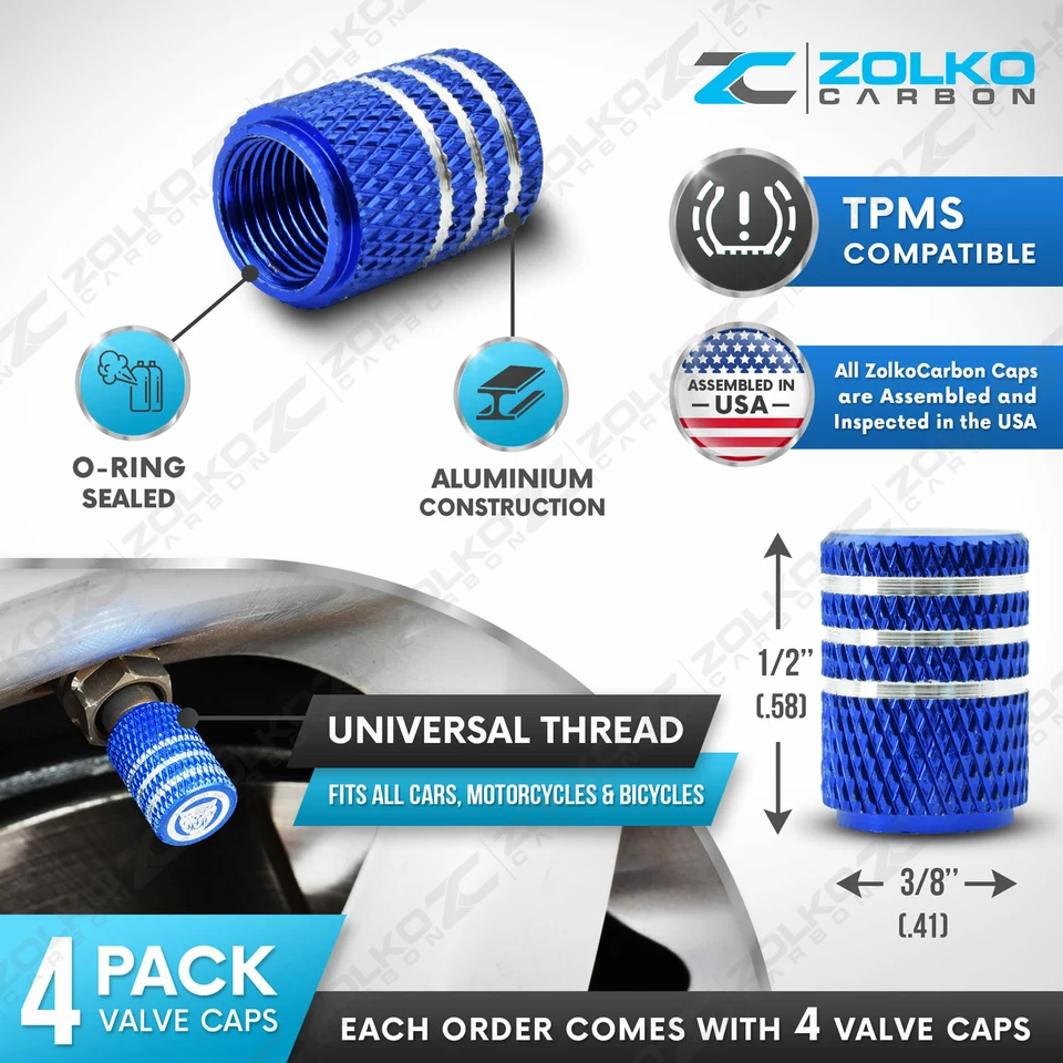 VALVE STEM CAPS WHEEL TIRE FOR CADILLAC LASER ETCHED ALUMINUM - VL04 VL06 - Image 2 of 4