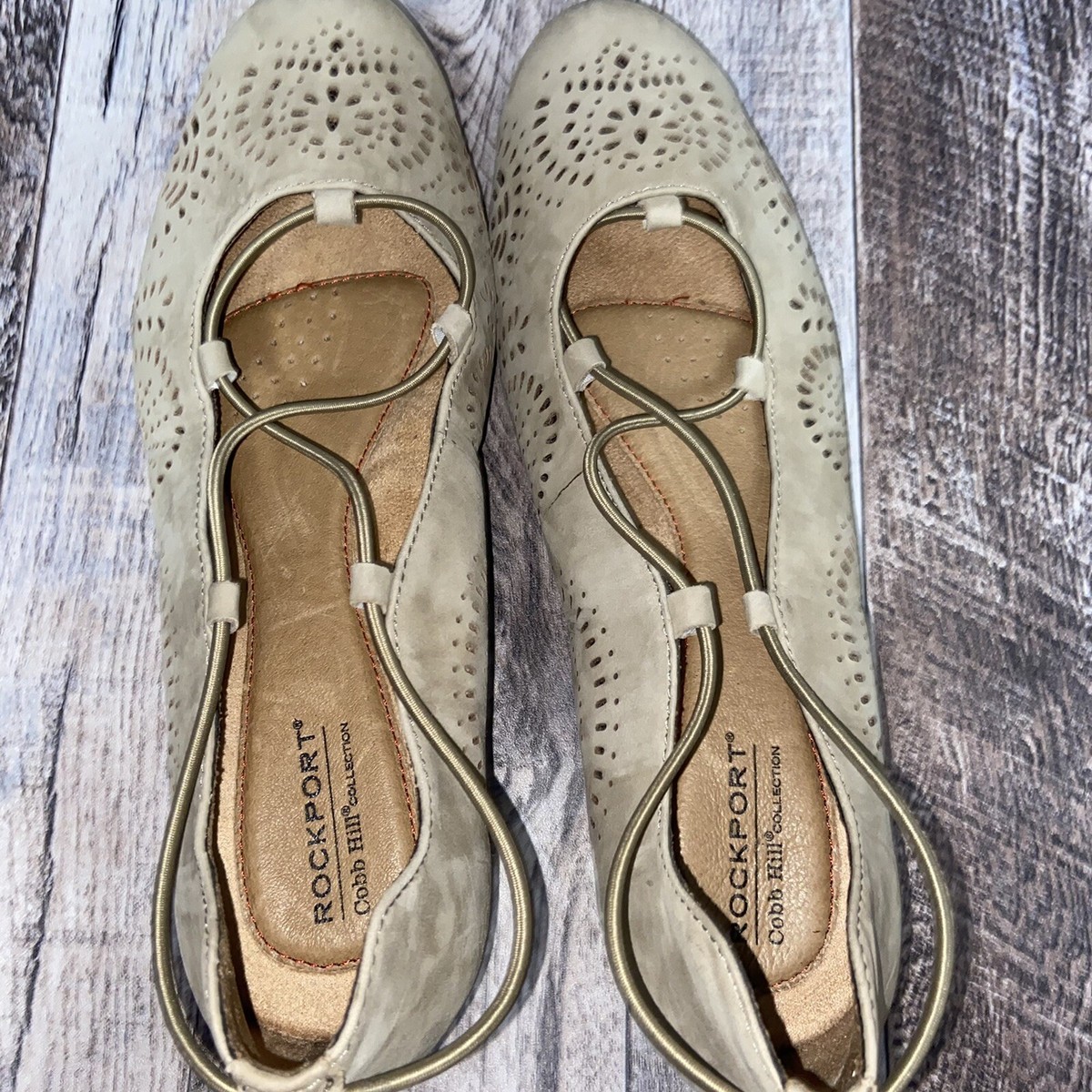 Rockport Cobb Hill Judson Cross Leather Wedges Womens Size